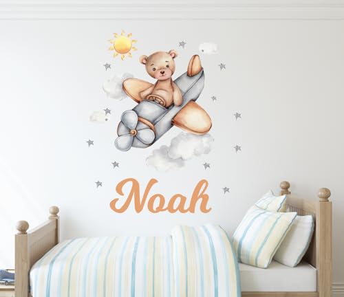Vinilos Decorativos de Osito y Avión para Cuarto Infantil miniatura 2