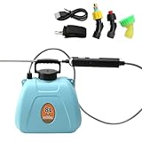 Garden Sprayer 8L,Battery Powered Pressure Sprayer with 3 Mist Nozzles,USB Rechargeable Handle and Retractable Wand,Electric Weed Spray & Water Spray with Adjustable Shoulder Strap,Blue