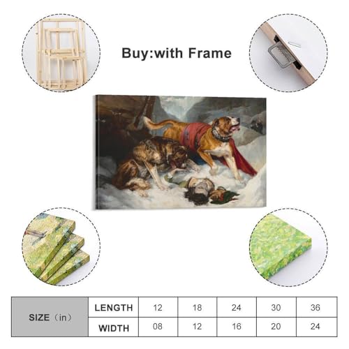 Poster Alpine Mastiffs par Edwin Landseer 40x60cm pour salon
