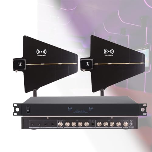 LwiftGal Amplificador De SeñAl De MicróFono InaláMbrico, Sistemas De DistribucióN De EnergíA De Antena UHF, con 2 Paletas De Antena, Rango De Frecuencia De 450-950 MHz, para Bodas. 8Input