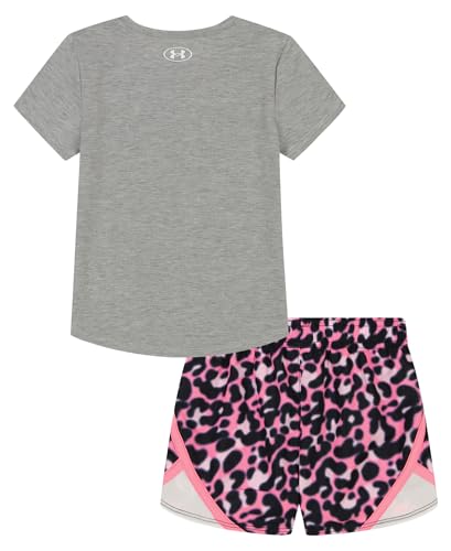 Image of Under Armour Girl's 2-piece Short Sleeve Tee and Shorts Set, Lightweight and Comfortable