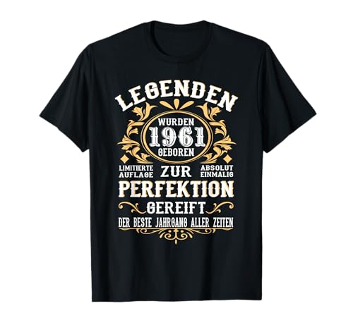 Legenden 1961 Geboren Geschenk Jahrgang 1961 Geburtstag T-Shirt