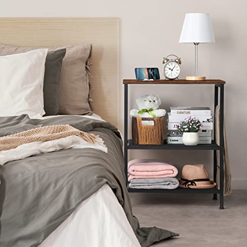 LIANTRAL Rolling Cart, 3-Tier Utility Microwave Bar Coffee Cart Kitchen Storage Shelf On Wheels, Brown Large Side End Table Nightstand for Home Office by LIANTRAL - Image 6