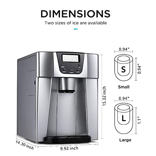 Máquina para hacer hielo 2 en 1 de encimera, 33 lb/24h miniatura 3