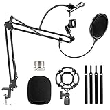 Verstellbar und Haltbar: 360 °C drehbaren Arm koennen, erluaben Ihnen den geeigneten Winkel und Höhe anzupassen, um Ihre perfekte Stimme zu zeigen. Der mikrofon arm ist mit superstarken Feder ausgestattet, so dass er viel mehr Gewicht tragen kann, Sehr fest.