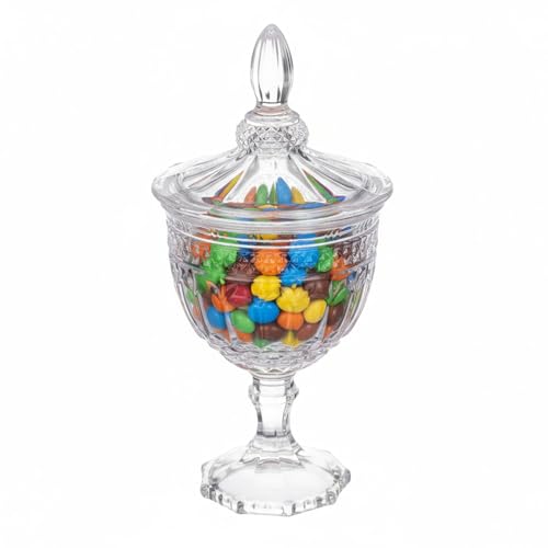 Hemoton Crystal Clear Candy Jar with Lid Glass Apothecary Jars Containers Decorative Candy Beads Cookies Cotton Cereal Storage Holder for Bathroom Kitchen Living Room