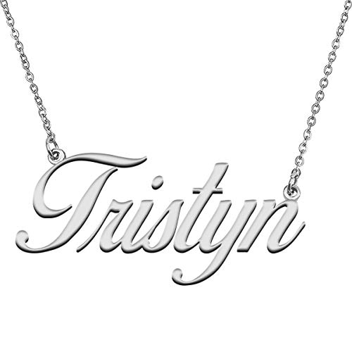 GR859C Custom 18K Gold Plated Necklace with Name Tristyn for Women