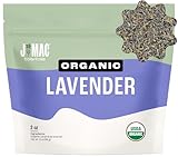 J Mac Botanicals, Organic Lavender Flower (2 oz), Dried Lavender Flowers, Buds