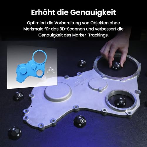 Revopoint 6 Stück 3D Magnetic Dome Marker Kit für 3D Scanning, 3D Scanning Marker für 3D Scanner, 3D Tracking Dots zur Vermeidung von Tracking Verlusten und Verbesserung der Genauigkeit