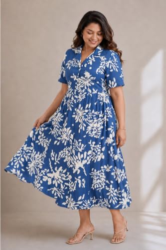 Image of ZELENA Rayon Lapel Neck Zipless Maternity Feeding Dress | Soft 100% rayon dress featuring a lapel neck, button-down zipless nursing , and half sleeves