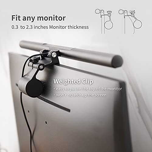 B.FRIENDIT Computer Monitor LED Light Lamp, Screen Light Bar with Stepless Brightness Adjustment, Touch Control, No Screen Glare and Space Saving Desktop Light for Home, Office and Gaming  Black