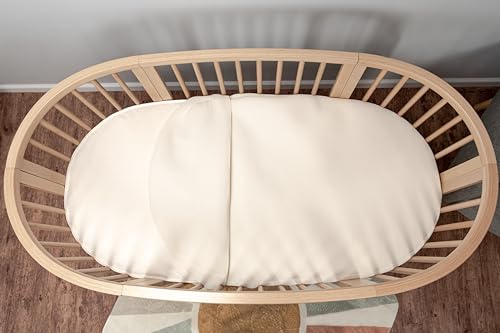 Naturepedic Organic Breathable Oval Crib Mattress (for Stokke Sleepi Bed) V3 (27.5\"x53.7\"x3\") - Thumbnail 2