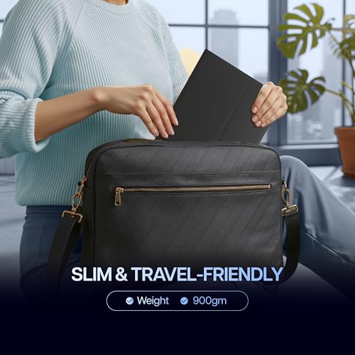 Image of GEONIX 16.1 inch Portable Monitor Full HD 1080p IPS Display, 300 Nits, Ultra Slim with Foldable Cover Stand, USB-C & Mini HDMI, Dual Speakers for Laptop, Phone, Tablet, Projector (Black)