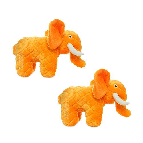 MIGHTY- Safari Elephant - Squeaker-Multiple Layers. Made Durable, Strong & Tough. Interactive Play Dog Toy (Tug, Toss & Fetch). Machine Washable & It Floats. (Regular 2 Pack)