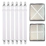 fidget pack 6 Stück Verstellbare Bettlakenspanner, Bettlakenspanner Verstellbar, Elastische Spanner Für Bettlaken, Weiß Lakenspanner Mit Metallclips Für Bettlaken Matratze Bügelbrett Sofa
