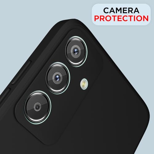 Image of Outlouders Back Cover for Samsung Galaxy F15 5G / M15 5G / M15 Prime 5G | Camera Protection | Durable Soft Matte Silicone Bumper Case (Black)