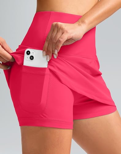 Image of SANTINY Women's High Waisted Swim Skirt with Pocket Tummy Control Tankini Swimsuit Bathing Suit Bottoms for Women