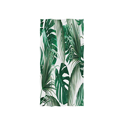 Mnsruu Tropical Palm Tree Leaves Jungle Leaf Soft Bath Hotel Spa Hand Gym Sport Towel 76 x 38 cm(30 x 15 Inches)