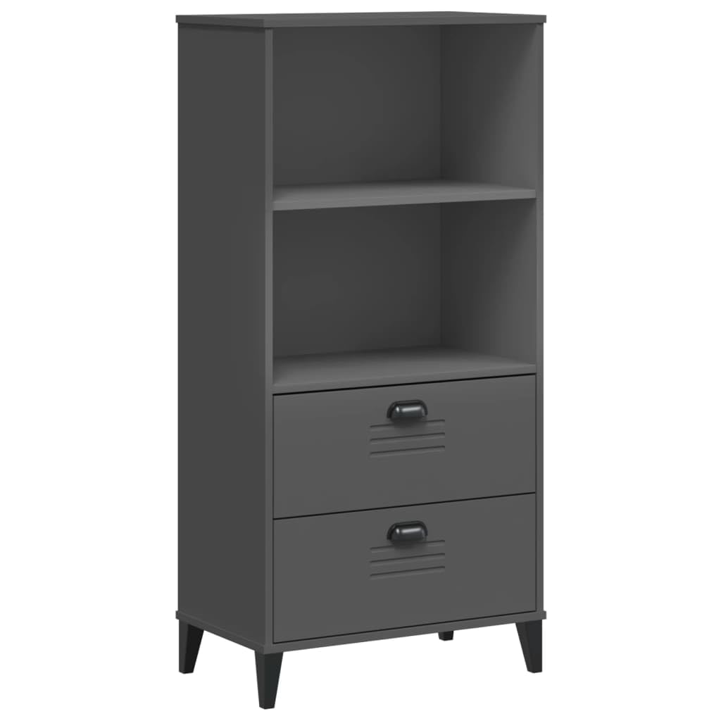 Estantería antracita VIKEN de 60x35x123 cm con 2 cajones para almacenamiento