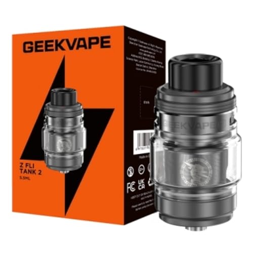 GEEKVAPE Z Fli Tank 2 Sub-ohm Tank DTL Atomizer 5.5ml Top Fill Top Airflow Leakproof Fit Z Coils/GEEKVAPE Aegis Legend 5 Kit Replacement Tank, No Nicotine (Gris Gunmetal)