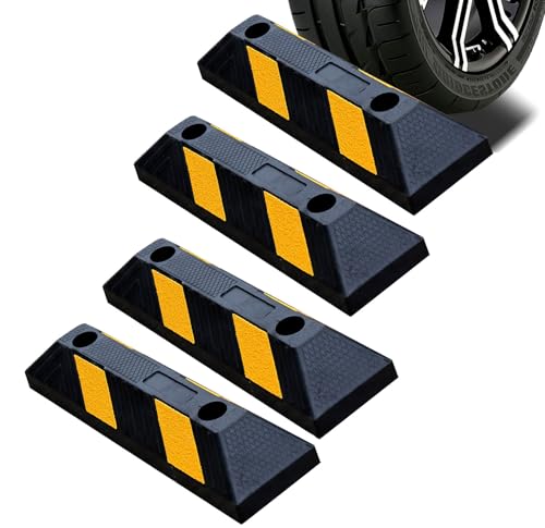 Image of BESEA 20.8 inch Rubber Parking Stop, 4 Pack Wheel Stop for Garage & Driveway