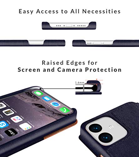 Lupa Iphone 12 Mini Wallet Case -Slim Iphone 12 Mini Flip Case With Credit Card Holder, For Women & Men, Faux Leather Iphone 12 Mini Purse Cases With Magnetic Closure, Desert Sky #TOP3