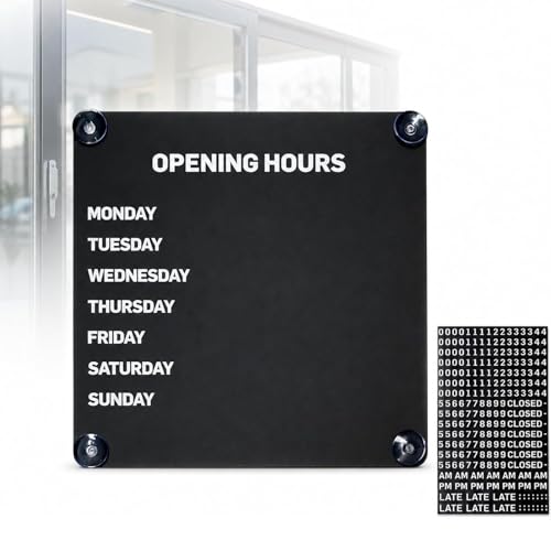 Panneau magnétique d'horaires d'ouverture 25x25 cm interchangeable - 2