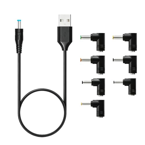 USB DC �P�[�u�� 1m �ϊ��v���O�t�� 7 in 1 DC�[�d�R�[�h Popolier 5.5x2.1mm �J����/�^�u���b�g/�g�ѓd�b/��@�p