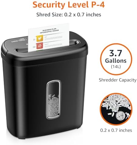 8-Sheet Cross Cut Paper Shredder and Credit Card
