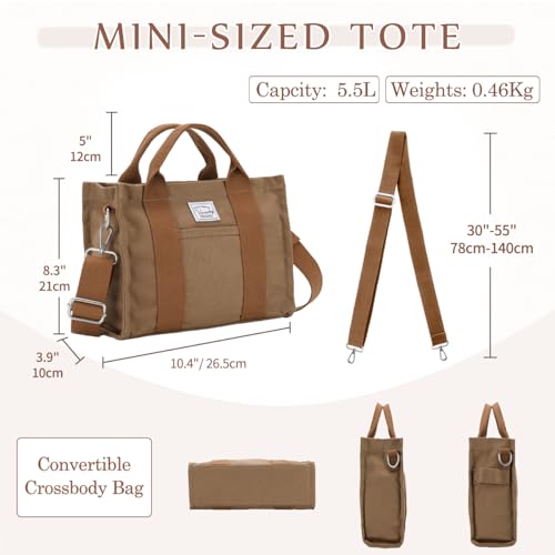 Image of VASCHY Canvas Tote bag, Casual Reusable Work Totes for Women Teachers with Zippers Pockets Crossbody Shoulder Bag Purse