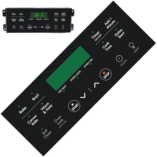 316630003 316630001 316633007 Black Overlay Compatible with Frigidaire Kenmore Oven Control Board Overlay for Electric Ranges and Stoves Replacement Black Overlay