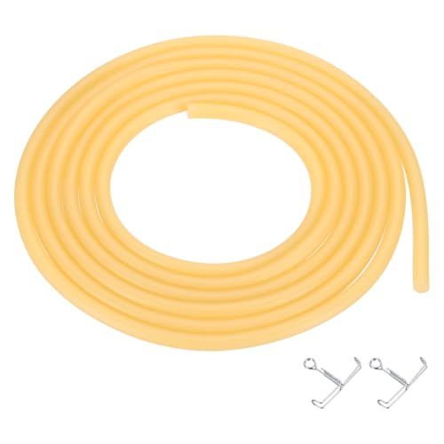PATIKIL 10 ft Natural Latex Rubber Tubing, 3/16"(5mm) ID x 5/16"(8mm) OD Sling Shot Rubber Tubing Tube with Hose Clamps for Exercise, Stretching, Laboratory, Home Hose Tube