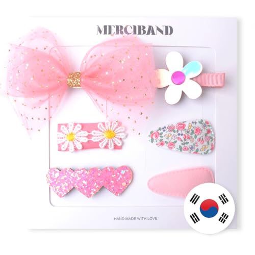 Merciband Pinkdream hairclip gift set (6pcslset) all made in Korea. girl's gift set, snap clip, barretta clip, baby pin, children's hair accessory