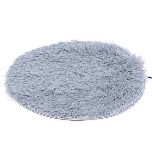 Wakects Heizmatte für Hunde und Katzen 40 x 40 cm, Heizdecke für Haustiere, abnehmbar und waschbar, Bett für Hunde und Katzen (Silbergrau)