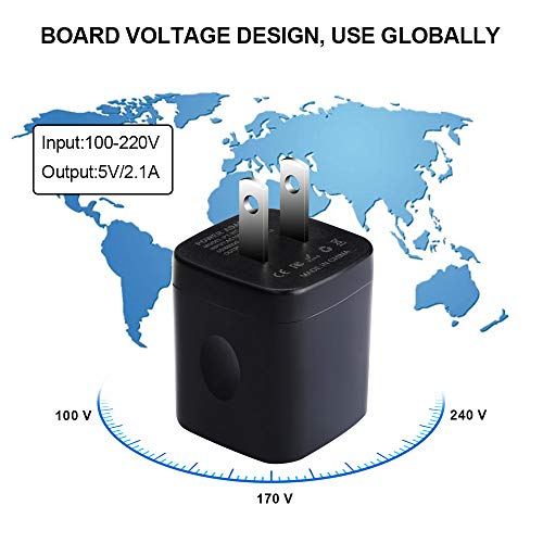 Image of Charger Box, Charging Cube 5 Pack,Dual USB Wall Charger 5V 2A Power Adapter