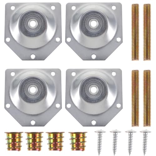 SEWACC 4pcs Angled Furniture Leg Brackets with Screws Durable Fixing Plates for Solid Wood Table Legs Connection Suitable for Chairs Cabinets and Nordic Style Tables