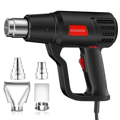 Professional 2000W Heat Gun, AIUNAOM Fast Heating 50℃- 650℃ Hot Air Gun Dual Temp Settings for Paint Removing Heat Shrink Wrapping (Black) 1 Professional 2000W Heat Gun, AIUNAOM Fast Heating 50℃- 650℃ Hot Air Gun Dual Temp Settings for Paint Removing Heat Shrink Wrapping (Black)