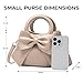 Small Purses for Women Crossbody Bag, Vegan Leather Crossbody Purses and Handbags with Top Carry Handle and Cute Bow Knot(Khaki)