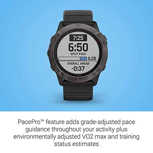 Garmin SMARTWATCH FENIX 6X PRO SOLAR CARBON, carbon gray