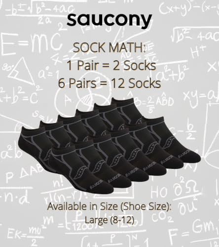 Image of Saucony Men's Rundry Bolt Performance No-show Socks, Available in M-xxl (6, 12, 18 Pairs)