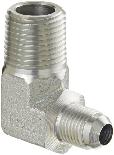 Eaton Aeroquip 2024-8-6S 90 Degree Male Elbow, JIC 37 Degree & NPT End Types, Carbon Steel, 1/2 NPT(m) x 3/8 JIC(m) End Size, 3/8