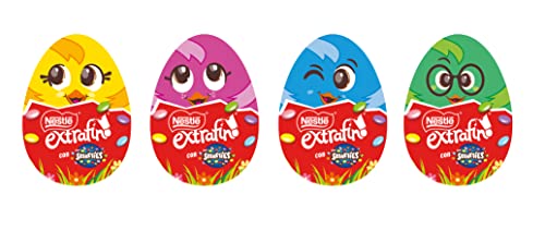 NESTLE EXTRAFINO huevos de chocolate con leche Pascua con SMARTIES en su interior 40g