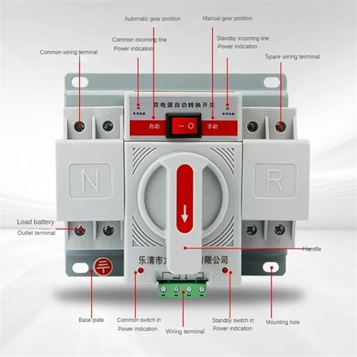 Inverseur source automatique ATS avec commutateur de transfert automatique double puissance 3P