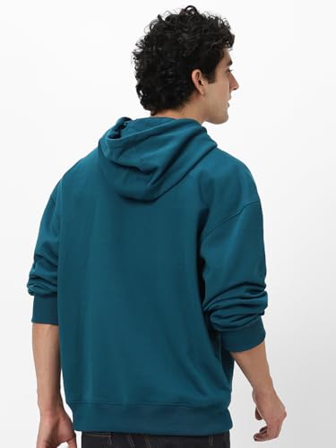 Image of Urbano Fashion Men's Cotton Solid Oversized Hooded Neck Sweatshirt