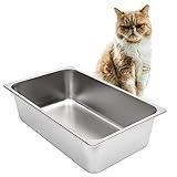 Kichwit Stainless Steel Litter Box for Cat and Rabbit, Non Stick Smooth Surface