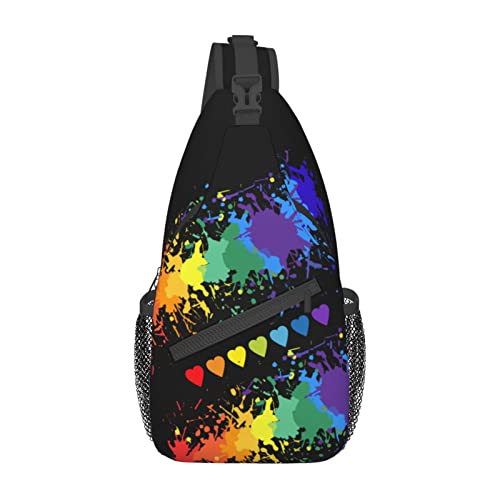 Rainbow LGBT Pride Sling Backpack Multipurpose Chest Bag Hiking Travel Daypack Crossbody Shoulder Bag Outdoor Unisex