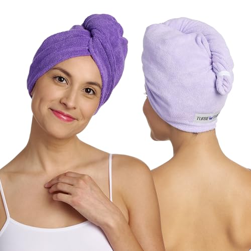 Turbie Twist 2-Pack Microfiber Hair Towel for Beauty, Travel, Gif...
