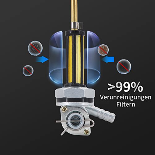 Dokili Benzinhahn+Hebel passend für Vespa GL, GTR, P, PK, Rally, Special, Sprint 50, 80, 125, 150, 200
