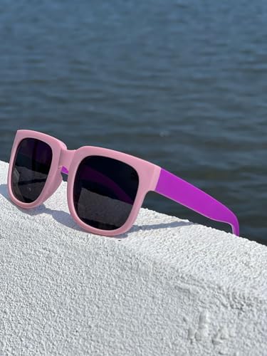 óculos de sol menino menina infantil dobravel polarizado proteção UV (Rosa)