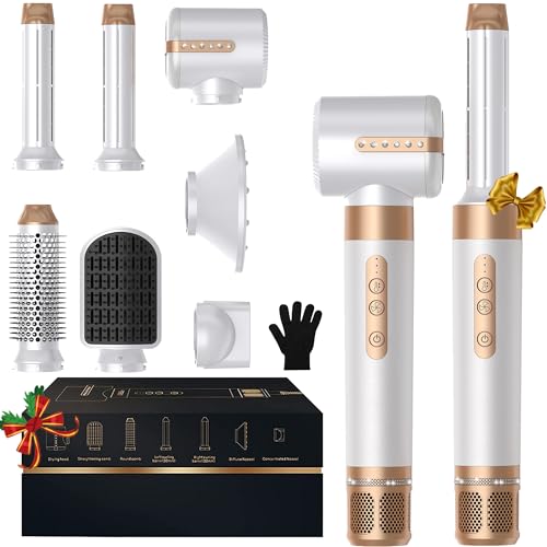 UKLISS Hair Styler 7 in 1 Pro, Spazzola Asciugacapelli & Air Styler Set con Arricciacapelli Automatico, Spazzola Lisciante per Capelli, Phon Capelli, Thermal Brush, Hair Dryer Regali per Donne